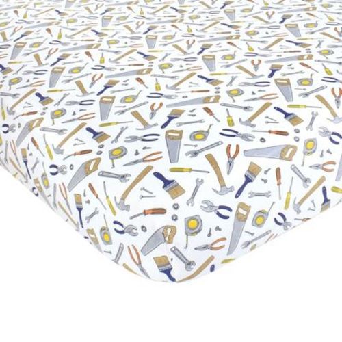 Hudson Baby Infant Boy Cotton Fitted Crib Sheet, Construction Work, One Size