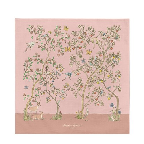 Atelier Choux Paris Baby Organic Cotton In Bloom Swaddle Blanket with Gift Box
