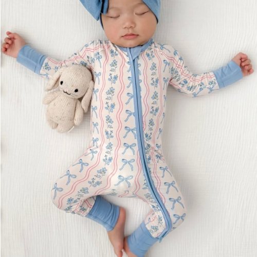Amelia Bow Zipper Romper – In My Jammers