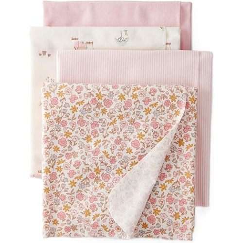 Carter's Baby 4-Pack Receiving Blankets (Pink/Ivory/Floral)