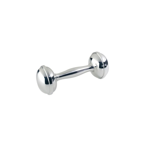 Sterling Silver Dumbbell Rattle | Over The Moon