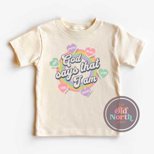 God Says That I Am Shirt, Kids Christian Shirt, Jesus God Gifts, Cute Kids Sunday School Shirt, Bible Verse, Religious Shirt for Children