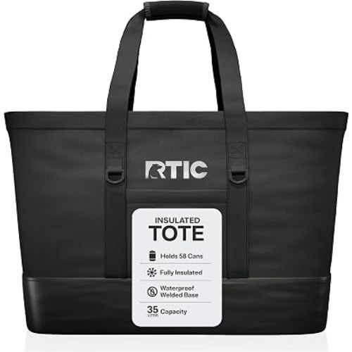 RTIC Everyday Insulated Tote Bag, Reusable Thermal Cooler with Zippered Top for Beach, Grocery, Shopping