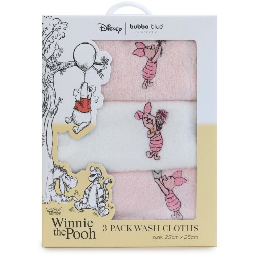Winnie The Pooh Piglet Wash Cloths 3 Pack