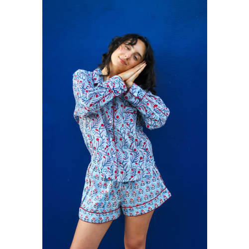 Lightweight Shorts Set in Ocean Berry