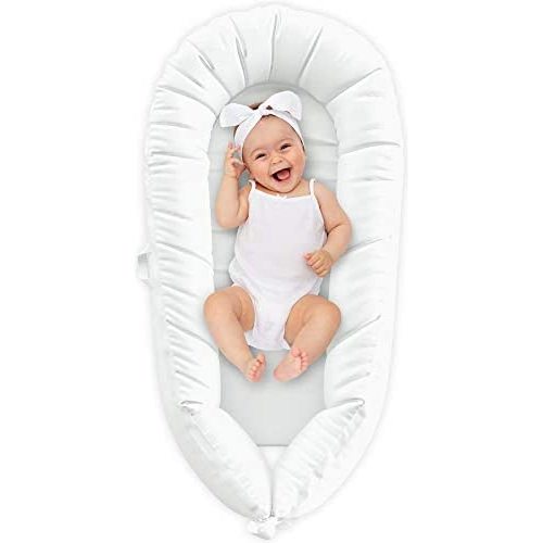 Baby Lounger & Nest for Newborn Co-Sleeping, Nest Sharing – Infant Floor Seat – Soft & Breathable Pillow 100% Cotton – Adjustable Crib & Bassinet Baby Pillow – Baby Nest Sleeper for Boys & Girls