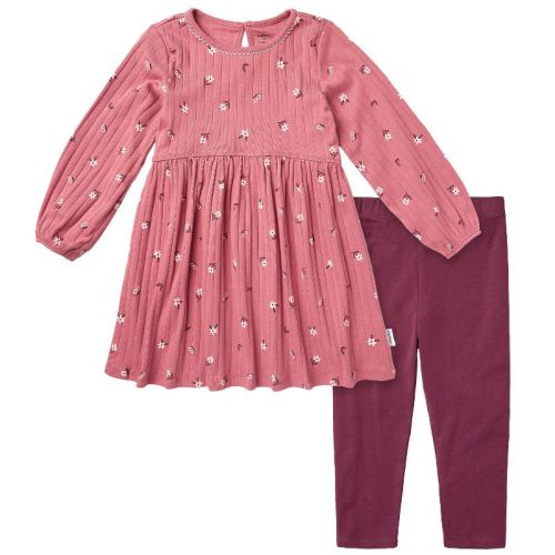 Gerber Baby Girls' 2-Piece Dress Set, Rose, 12 Months