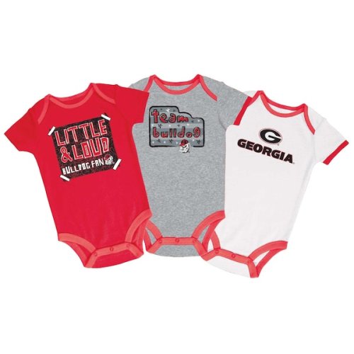 Georgia Bulldogs Champion Infant 3-Pack Bodysuit Set - Red/Gray/White