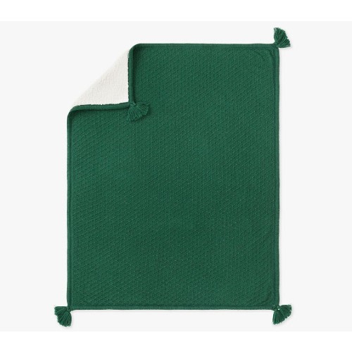 Luxe Cable-Knit Sherpa Baby Blanket