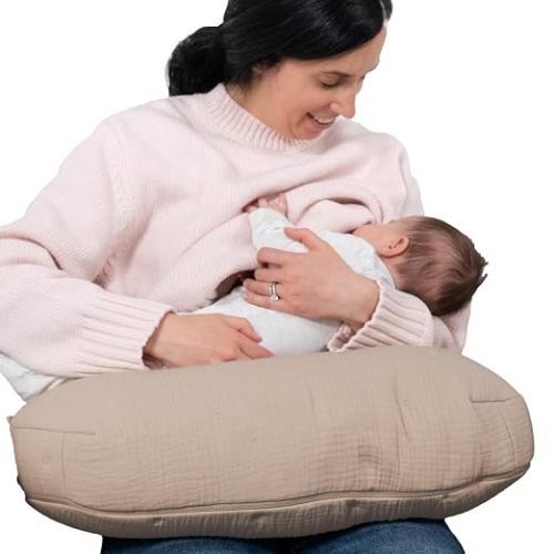 Boppy Nursing Pillow, Cotton Muslin Ergonomic Breastfeeding Support Pillow