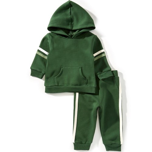 Little Me Baby Boys Long Sleeve Green Sweatshirt & Joggers Set