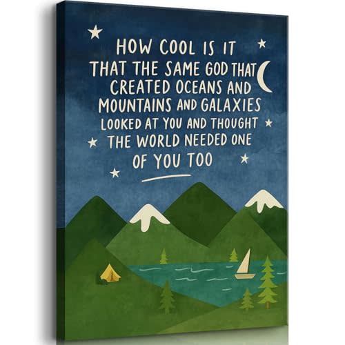 Same God Creation Wall Art Nursery Mountain Wall Decor Christian Inspirational Canvas Print for Boy Kids Room,Teen Bedroom Decor A doption Gifts First Communion Baptism Gifts for Boys 12x16in Canvas