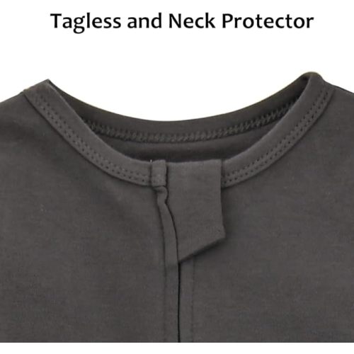 Aablexema Baby Pajamas with Feet and Mittens 2-Pack Zip Up Infant Cotton Long Sleeve Footies Sleep and Play - Light Grey & Black Grey - 0-3 Months