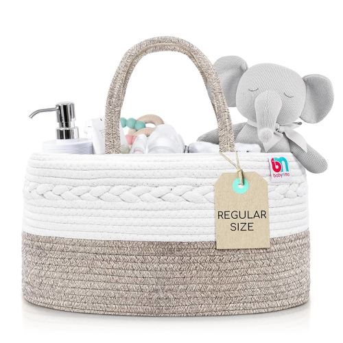 Rope Diaper Caddy - Storage for Baby Items - Beige, Regular