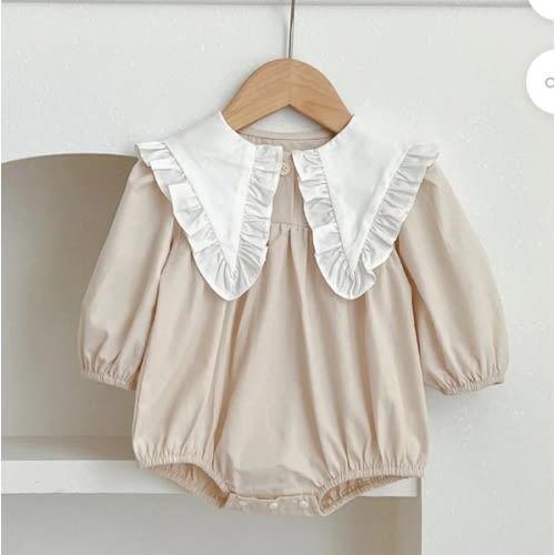 Cotton Romper With Contrasted Collar