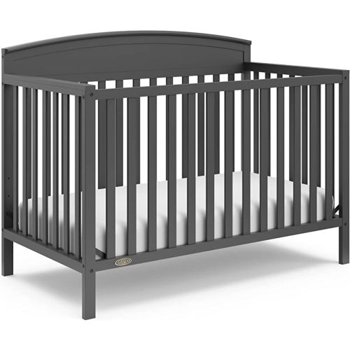 Graco Benton 5-in-1 Convertible Crib (Gray) – GREENGUARD Gold Certified, Converts from Baby Crib to Toddler Bed, Daybed and Full-Size Bed, Fits Standard Full-Size Crib Mattress