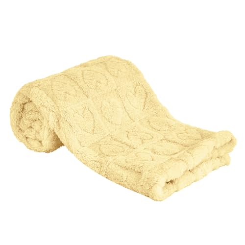 Yurhap Heart Baby Blanket, Love Plush Fleece Baby Blankets for Girls Boys | Soft Baby Girl Blanket for Infant Toddler Newborn Gifts, Fluffy Baby Essentials, For Crib Stroller, 30"x40", Butter Yellow