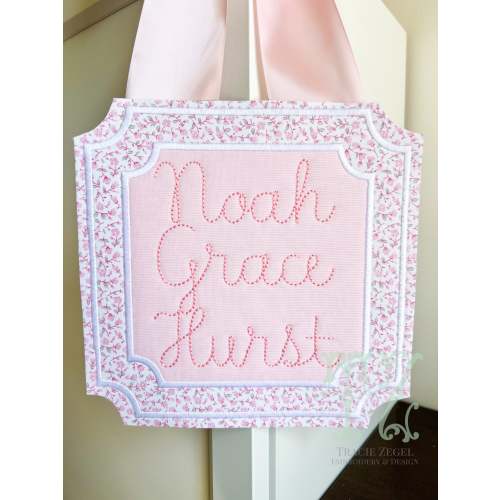 Grande Bassinet Card with Detachable Bow – Tracie Zegel Embroidery and Design
