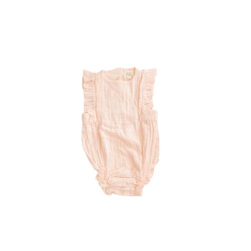 Organic Cotton Muslin Flutter Sleeve Bubble Romper - Orchid Pink - FINAL SALE