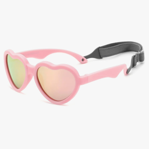 COASION Baby's First Sunglasses with Strap, Unbreakable Polarized Newborn Infant Heart Sunglasses for Ages 0-24 Months