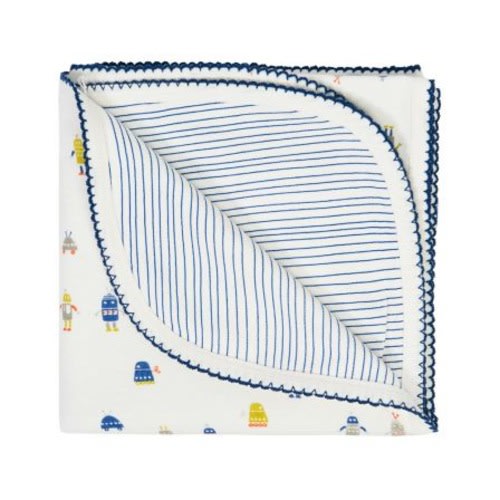 Robot March Blanket - Cobalt