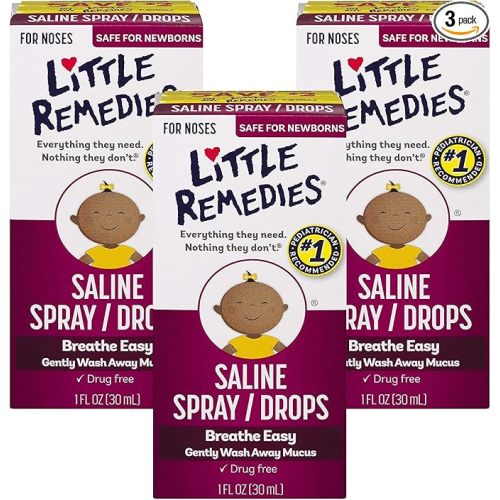 Little Remedies Sterile Saline Nasal Mist, 3 oz (Pack of 3)