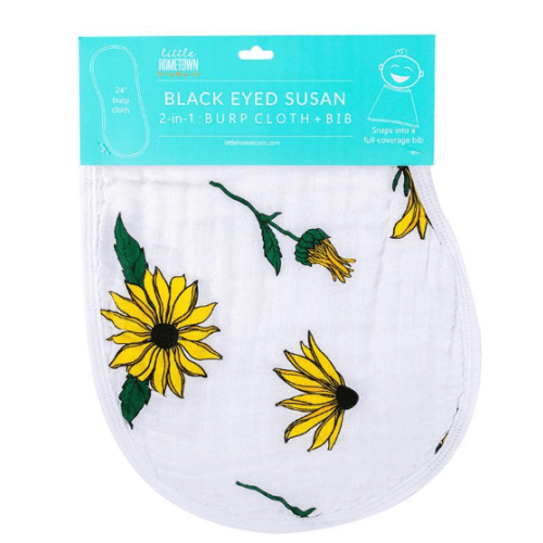 Baby Burp Cloth & Bib Combo: Black-eyed Susan - Buy Now – Little Hometown