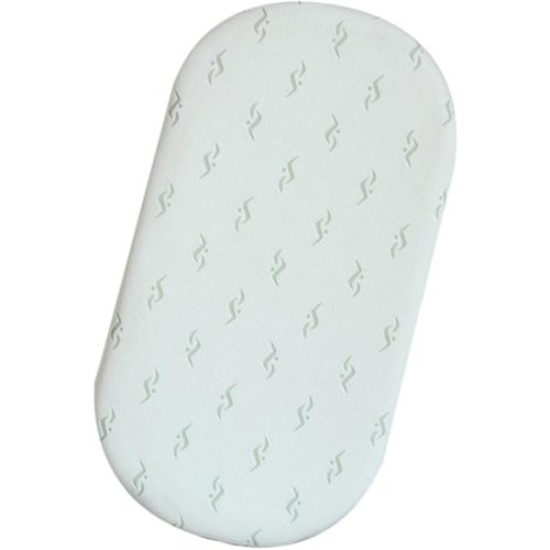 Oval Bassinet Mattress Pad with Waterproof Bamboo Cover for Baby Crib Moses Basket Changing Basket,Waterproof,Washable,Collapsible 16"X30"