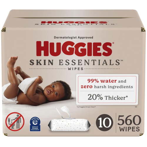 Huggies Skin Essentials Baby Wipes, 10 Flip Top Packs (560 Wipes Total), 10 Packs | 560 Wipes Total - Walmart.ca