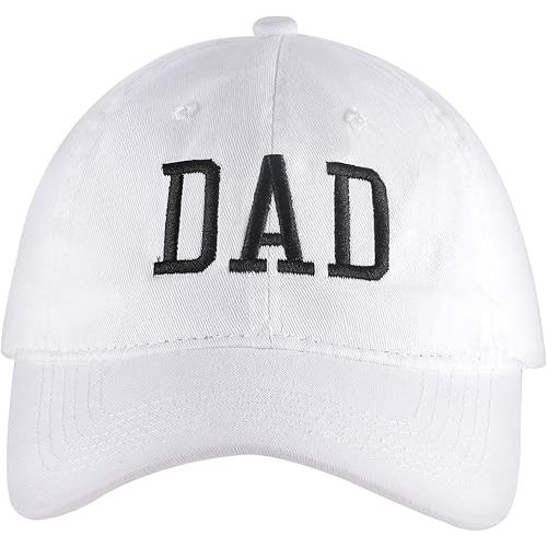 Dad Baseball Cap Gift Set with Greeting Card, Khaki Cotton Hat with Embroidered Design, Luxury Gift Box