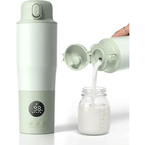 Portable Bottle Warmer for Travel – 3.94” Wide Mouth for Easy Cleanup, Dual Modes for Breast Milk & Water, Precise Temp & Long Battery Life, Ideal Baby Essentials for New Moms & Outdoor Use