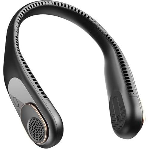 SWEETFULL Portable Neck Fan: 5200mAh Bladeless Personal Fan | 4 Speeds, 20H Max Runtime, No Hair Twist Quiet Wearable Fan for Travel | Birthday Gifts for Men Women Mom Dad