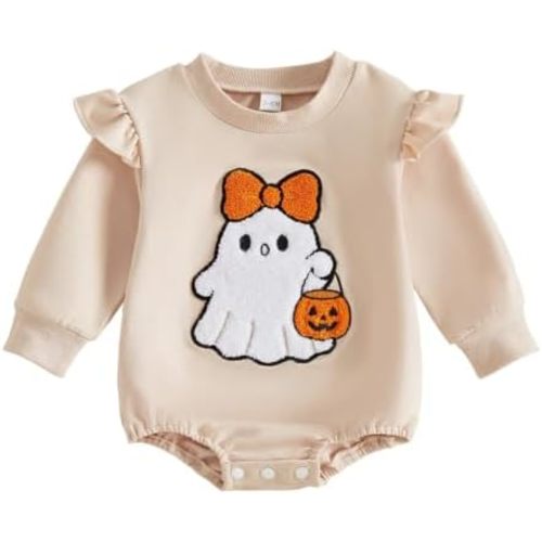 Newborn Baby Boy Girl Halloween Romper Sweatshirt 0-18 Months