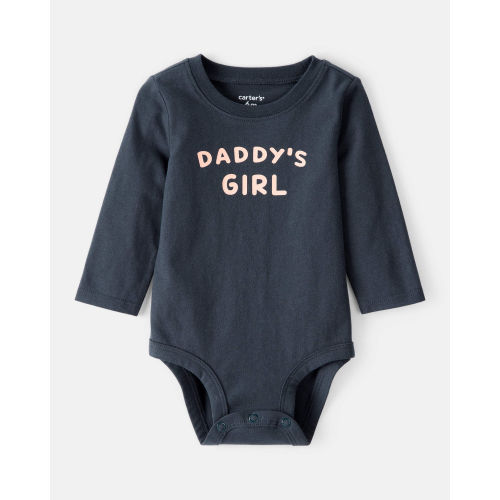 Baby Girl "Daddy's Girl" Cotton Long-Sleeve Graphic Bodysuit - Navy Blue - Carter's | Carter's