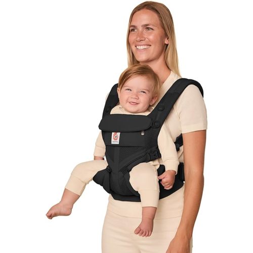 Ergobaby Omni Classic Baby Carrier Newborn to Toddler - Breathable Baby Carriers for Summer - All-Position Carrier with Lumbar Support (7-45 Pounds), Mesh, Onyx Black