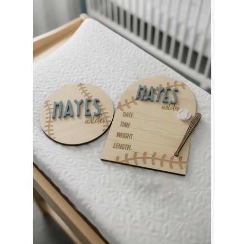 Baseball Birth Stats Sign Announcement | Baseball name sign | Hospital Name Anouncement | Little rookie