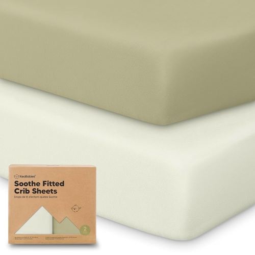KeaBabies 2-Pack Organic Crib Sheets for Boys, Girls - 52x28 Fitted Crib Mattress Sheet Neutral, Breathable Jersey Cotton Cover for Baby Bed, Toddler Mattress, Soft & Cute Prints (Oregano)