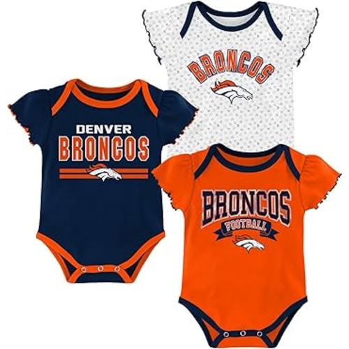 Outerstuff NFL Teams Newborn and Infant Girls Cute Creeper Bodysuit 3-Pack (0m - 18m)