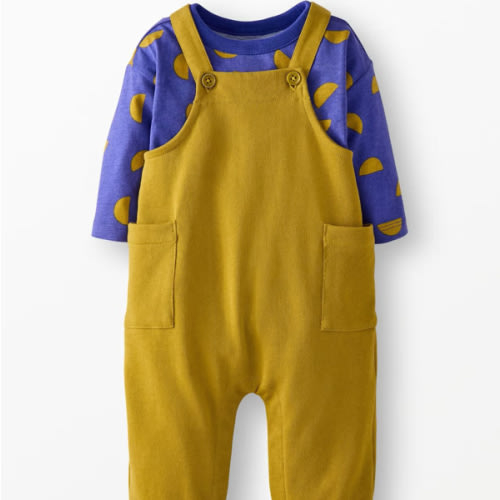 Baby Long Sleeve T-Shirt & French Terry Overalls Set | Hanna Andersson