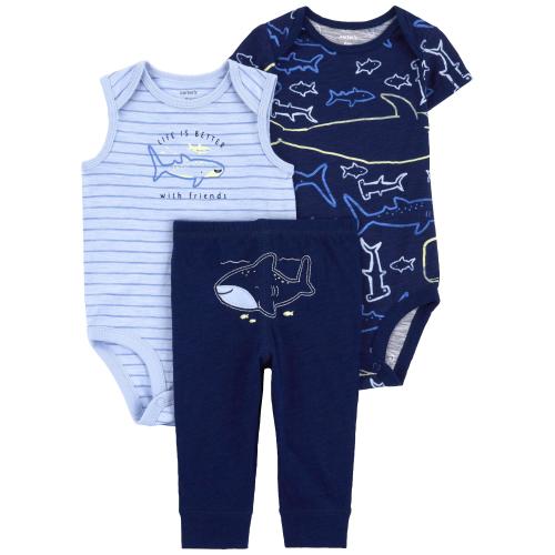 Baby 3-Piece Whale Little Character Set - 12M - Style,Blue