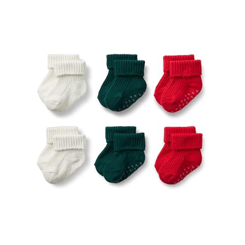 Amazon Essentials x Sofia Grainge Unisex Toddlers and Babies' Knitted Turn Cuff Socks, 6 Pairs