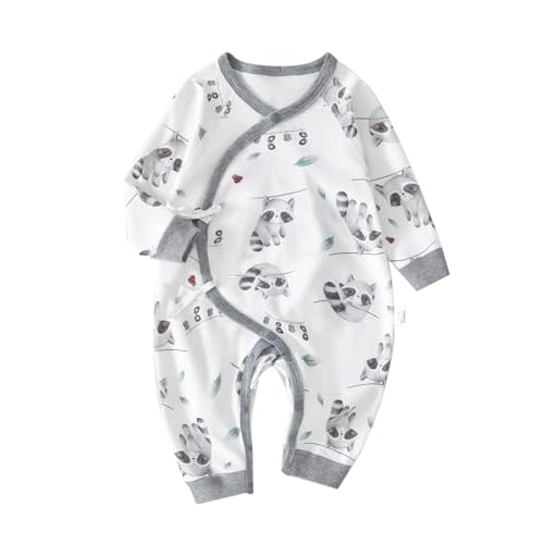 Cherie Kids 100% Organic Cotton Soft 0-6 Months Unisex Footless Newborn Baby Sleepers Pajamas Romper Boys Girls Long Sleeve
