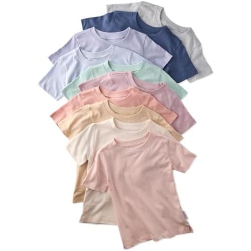 Butterblu Baby Taylor 10-Pack Short Sleeve T-Shirts​ 100% Organic Cotton for Boys​ & Girls