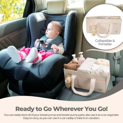 Baby Diaper Caddy Organizer for Changing Table, Baby Basket for Diapers, Portable Nursery Storage Basket