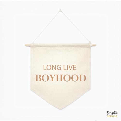 Long Live Boyhood Banner, Boho Boys Room Wall Art, Canvas Banner, Nursery Kids Room Wall Decor Custom Canvas Banner Boys Room 02
