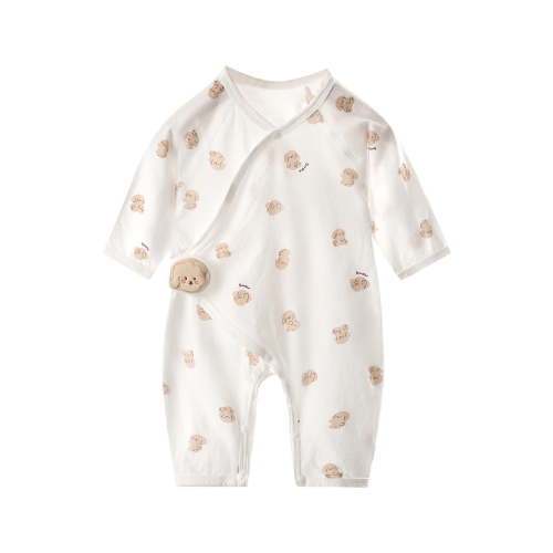 Summer Savings! THDHVS Newborn Casual Outfits,Summer Onesies for Newborn ,Newborn Thin Cotton Clothes Long Sleeve Air-conditioned Crawling Clothes Clothes Coffee 3-6 Months