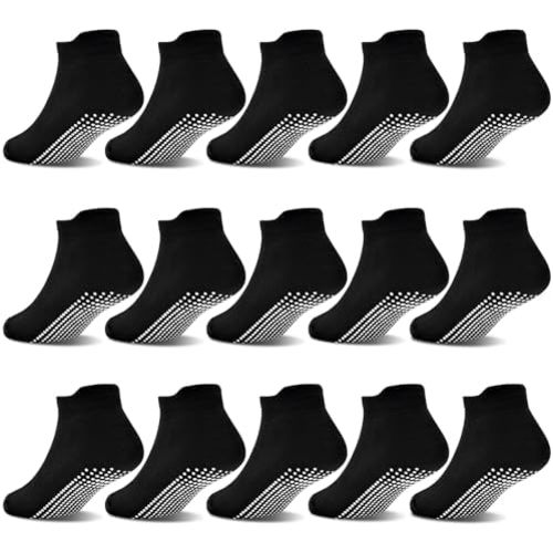 GRPSKCOS Non Slip Toddler Socks 15 Pairs Toddler Grip Anti Skid Low Cut Socks for 1-7 Years Boys Girls