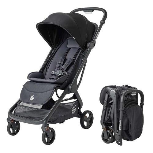 Ergobaby Metro 3 All in One Compact Baby Stroller - Foldable, Lightweight Travel Stroller - Easy One-Hand Fold for Overhead Airplane Storage (Carries up to 50 lbs) - Car Seat Compatible - Onyx Black