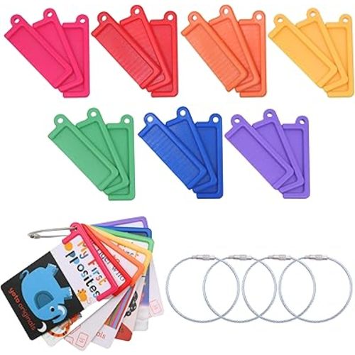 21 Pcs Card Holder for Yoto Cards with 4 Ring Loops, Reusable Portable Yoto Card Holder Ring Set, Kids Travel Carrier, Audio Story Card Storage Organizer, Accessories Compatible with Yoto Mini Player