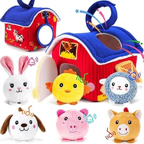 Infant Baby Toys 0-12 Months Multi-Sensory Stuffed Farm Animals